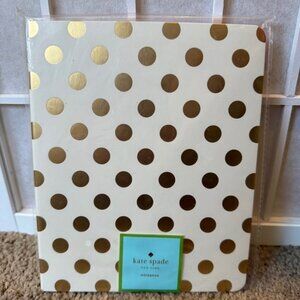 NWT Kate Spade Notebook - Gold Foil Polka Dots - Pink Interior Cover